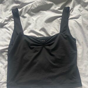 Women's Black Tank Top with Side Slits